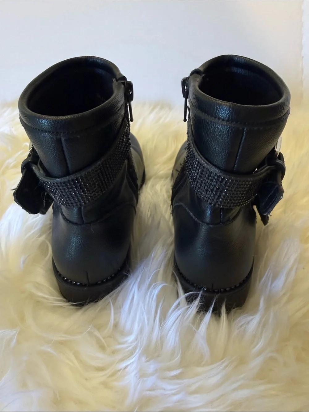 Kids Studded Buckle Ankle Boots